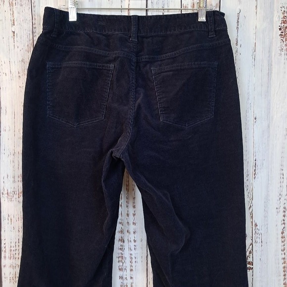 TALBOTS 10P Petite Curvy Fit Fine Wale Corduroy Pants Navy Blue Bootcut Classic - Picture 7 of 9